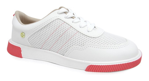 Tenis Casual Feminino 5759.105 Moleca (44) - Branco/coral