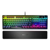 Teclado Gamer Steelseries Apex Pro Qwerty Inglés Us Color Negro Con Luz Rgb