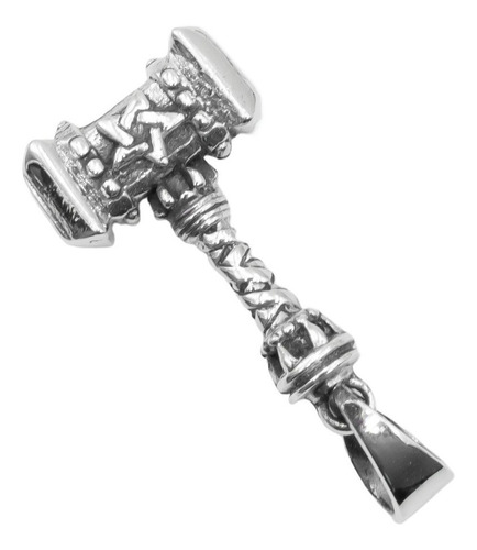 Colgante Martillo Thor Mjölnir Plata 925 + Cadena 60cm | M28