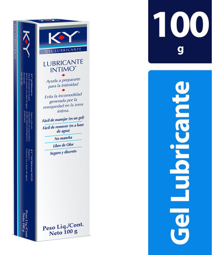 Gel Lubricante Íntimo K-y A Base De Agua Envase 100 Gr