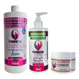 Kit Hennova Amolecedor 1l + Sérum 500ml + Esfoliante 250g