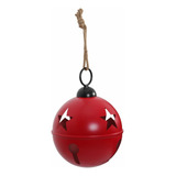 Cascabel Gigante Metalico Navideño 30 Cm Color Rojo