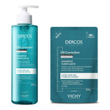Kit Vichy Dercos Oil-correction Shampoo 300ml + Refil 200ml