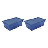 2 Cajas Contenedor Cajon Organizador Almacenamiento Apilable