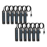 Pack 12 Hub 6 Puertos Usb 3.0 Adaptador Lector Tarjeta Sd 