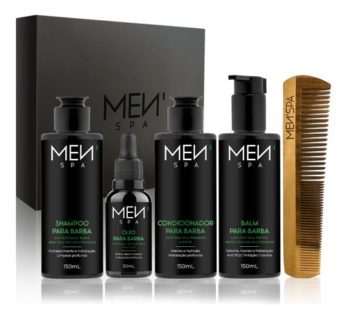 Kit Barba Completo: Shampoo Condicionador Balm Óleo Pente