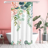 Tititex - Juego De Cortinas De Ducha Con Diseño Floral Flore