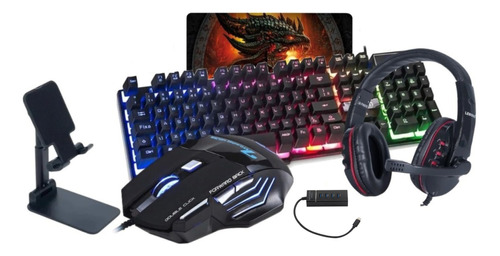 Teclado E Mouse Gamer Pc Mobilador Hub 3.0 Tipo C Headset