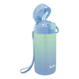 Buba Copo Térmico Parede Dupla Com Canudo Azul-claro 400ml