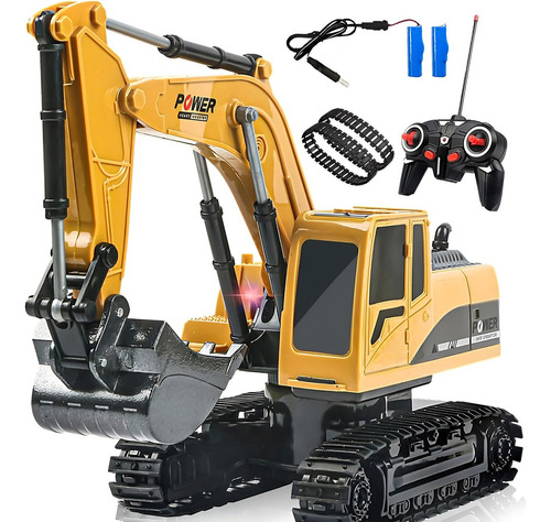 Excavadora Control Remoto 1:24 Rc Coches Juguete Niños Color Amarillo