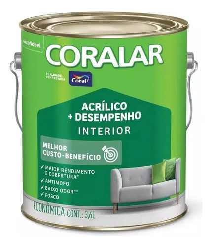 Tinta Coral Coralar Látex Anti Mofo Parede Escolha A Sua Cor