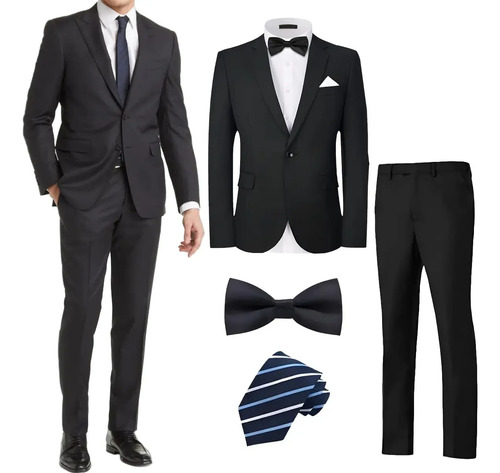 Traje Para Hombre Fiesta De Boda 5 Piezas Entero Casual