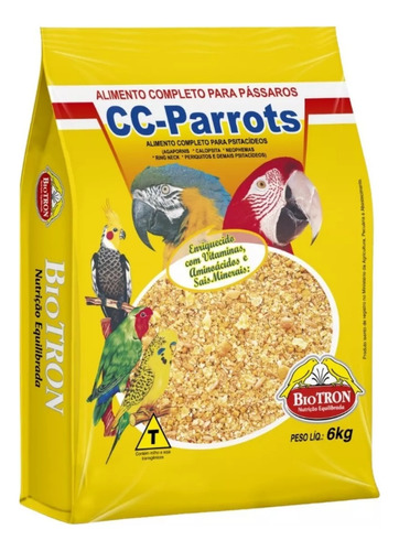 Cc-parrots Farinhada 6kg Ração Biotron Para Calopsitas
