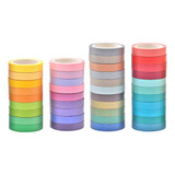 Juego De Cintas Washi 40 Rollos, Cinta Colorida Pegatina Arc