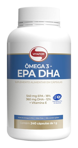 Omega 3 Epa E Dha 240 Capsulas 1g - Vitafor