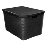 Caixa Organizadora Rattan Empilhavel Grande - 40 Litros