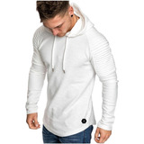 Playera Hombre Manga Larga Con Capucha Slim Fit Moda Hoodie