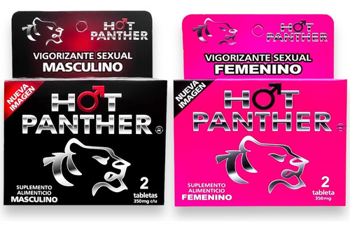 Potenciador Hot Panther 4 Tab Pack Vigo-rizante Hombre Mujer
