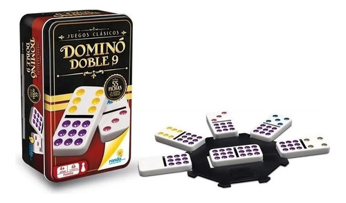 Domino Doble 9 Juego De Mesa En Español Caja De Lata