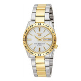 Reloj Seiko 5 Snke04k1 Hombre Dorado Automatico Color De La Malla Dorado Y Acero Color Del Fondo Plateado