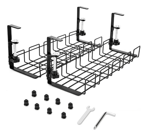 Juego De 2pcs Bandejas De Gestión De Cables Para Debajo