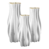 Set Jarrón Florero Cerámica Elegante Moderno Decorativo Mesa