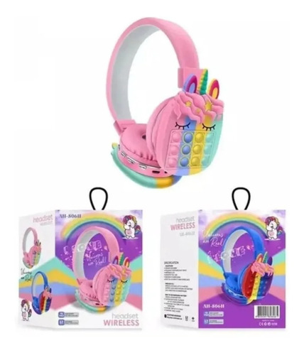 Diadema Push Pop It Audífonos Bluetooth Tip Balaca Unicornio