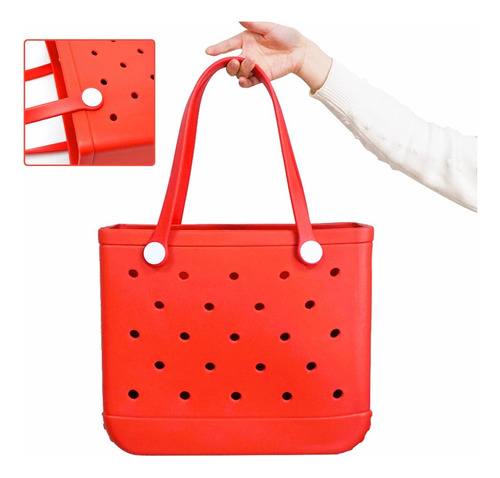 Bolsa De Playa Eva Orificios Impermeable Tipo Crocs