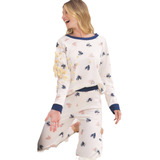 Pijama Mujer Invierno 100% Algodón Corazones - Lencatex