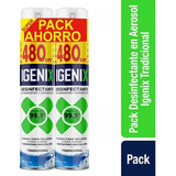 Pack Desinfectante Aerosol Igenix 2x480 Cc Tradicional 