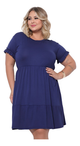 Vestido Feminino Plus Size Moda Blogueira Casual Evangélico