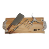 Bandeja Madera Tabla Personalizada Logo Hacha Kit Asador