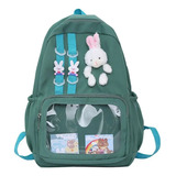 Mochila Escolar Kawaii Rabbit Con Tiras 