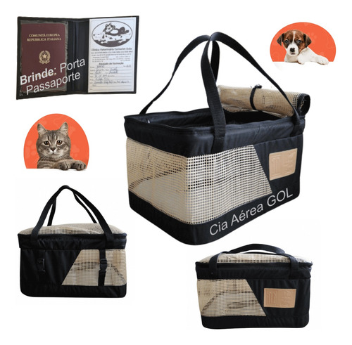 Bolsa Transporte Pet Aerial And Land Cães Gatos Gol Millepet