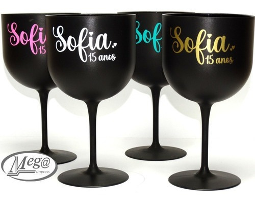 50 Taça Gin Personalizada Super Black Fosca 600ml Acrílica