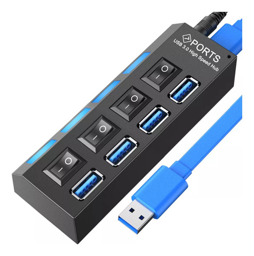 Hub Cabo Usb 3.0 Extensor 4 Portas High Speed Hd Pen Drive