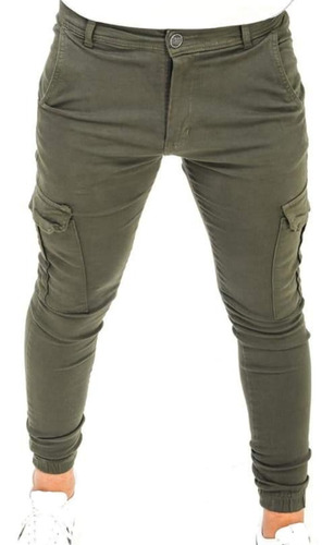 Pantalon Cargo Hombre Chupin Elastizado Calidad Premiumliso 