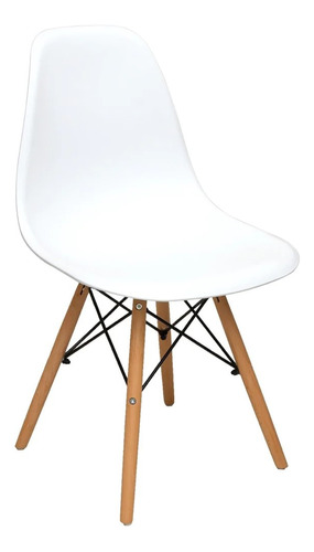 Silla De Comedor Eames Modern Estructura En Color Blanco