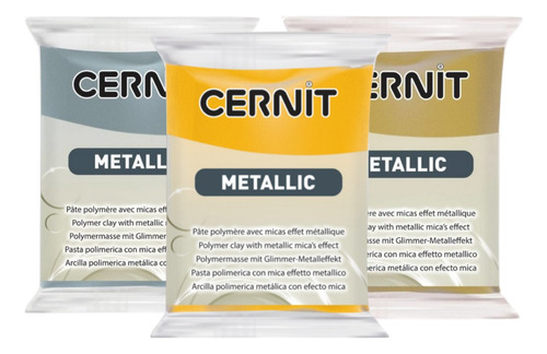 Pack 3 Und. Arcilla Polimérica Cernit Metallic 