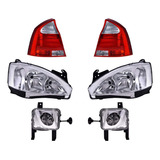 Paq Calaveras Y 4 Faros P/ Chevrolet Corsa 2003/2007 Depo