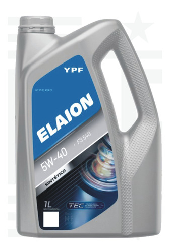 Aceite Elaion F50 5w-40 Ypf 100% Sintético Bidón 1 Litro
