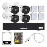 Kit 4 Cameras De Segurança Intelbras Dvr Mhdx 4ch Microfone