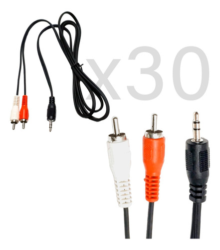 Kit 30 Cabo De Audio 2 Rca X P2 1.8m Mxt (atacado)