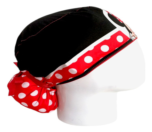 Gorro Quirúrgico Mujer Antifluido + Lanyard Mini Mouse Rojo