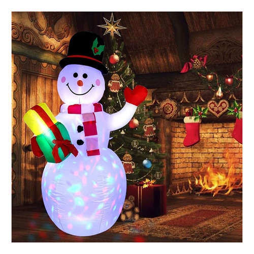 Mono De Nieve Navideños Hinchables Con Niños Light Led