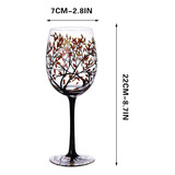 Vajilla Four Seasons Tree, Copa De Vino Pintada A Mano, Colo