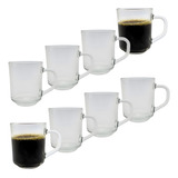 Kit 8 Caneca Xicara Vidro Café Cappucino Nespresso Chá 250ml