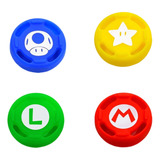 4 Grip Protetora Borrachinha Analógico Mario Nintendo Switch