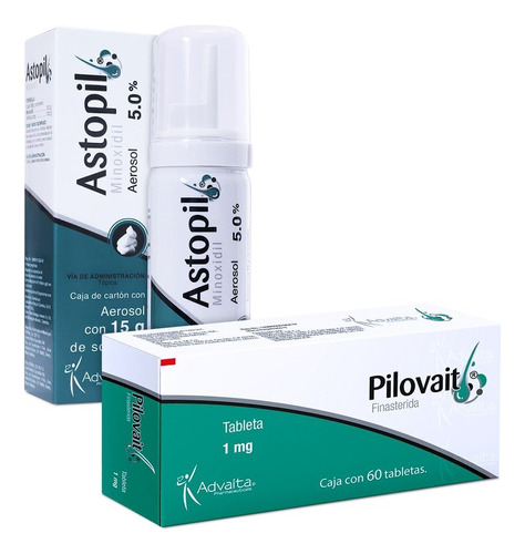 Astopil Minoxidil 5% 15g + Pilovait 60 Tabs Finasterida 1mg