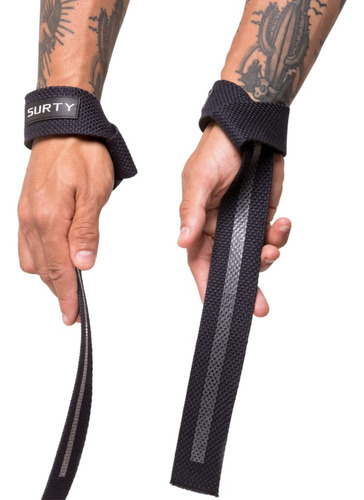 Tala Straps Musculação Munhequeira Gancho Pro Grip Up Surty